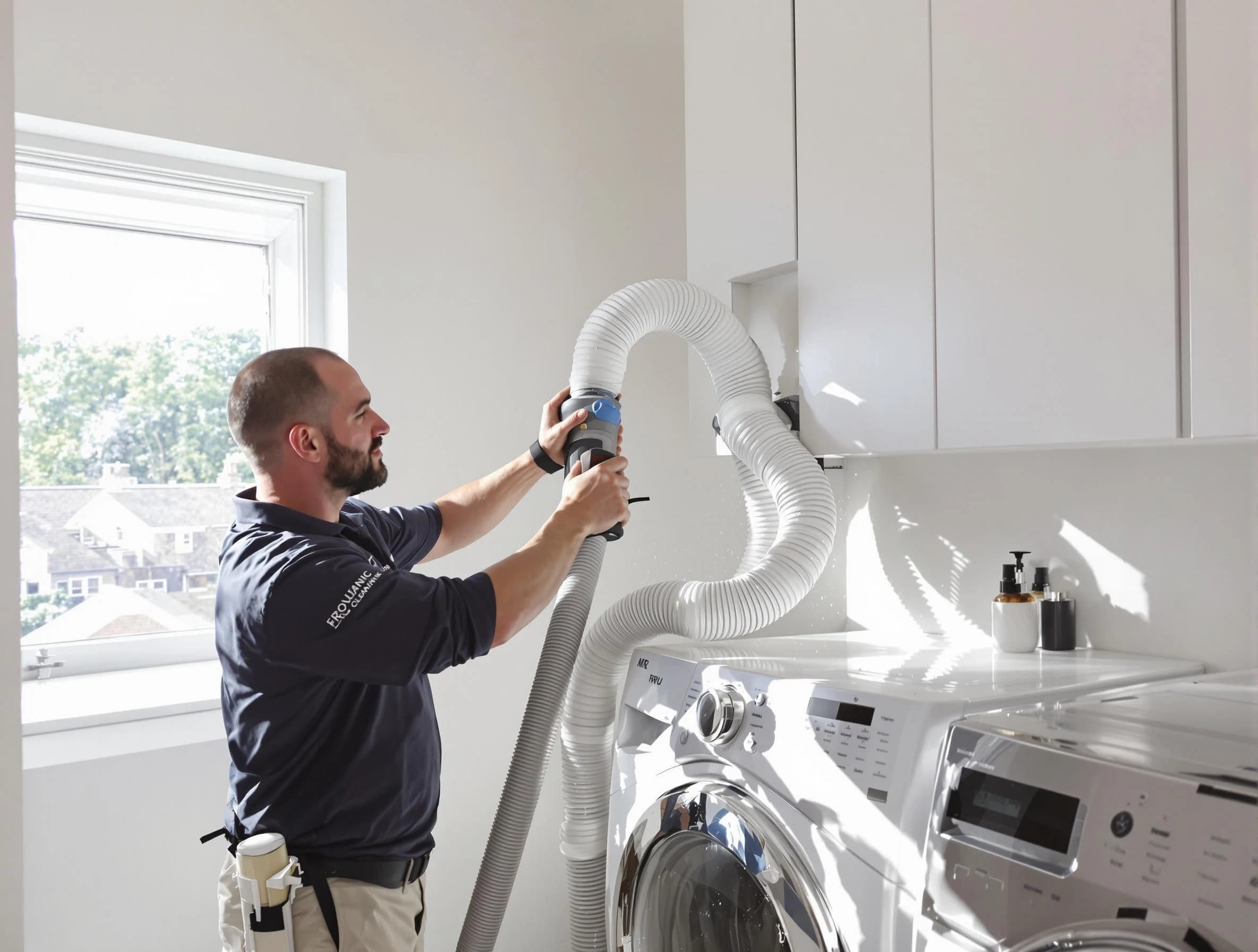 Certified Peters Dryer Vent Cleaning technician performing dryer vent cleaning in Peters