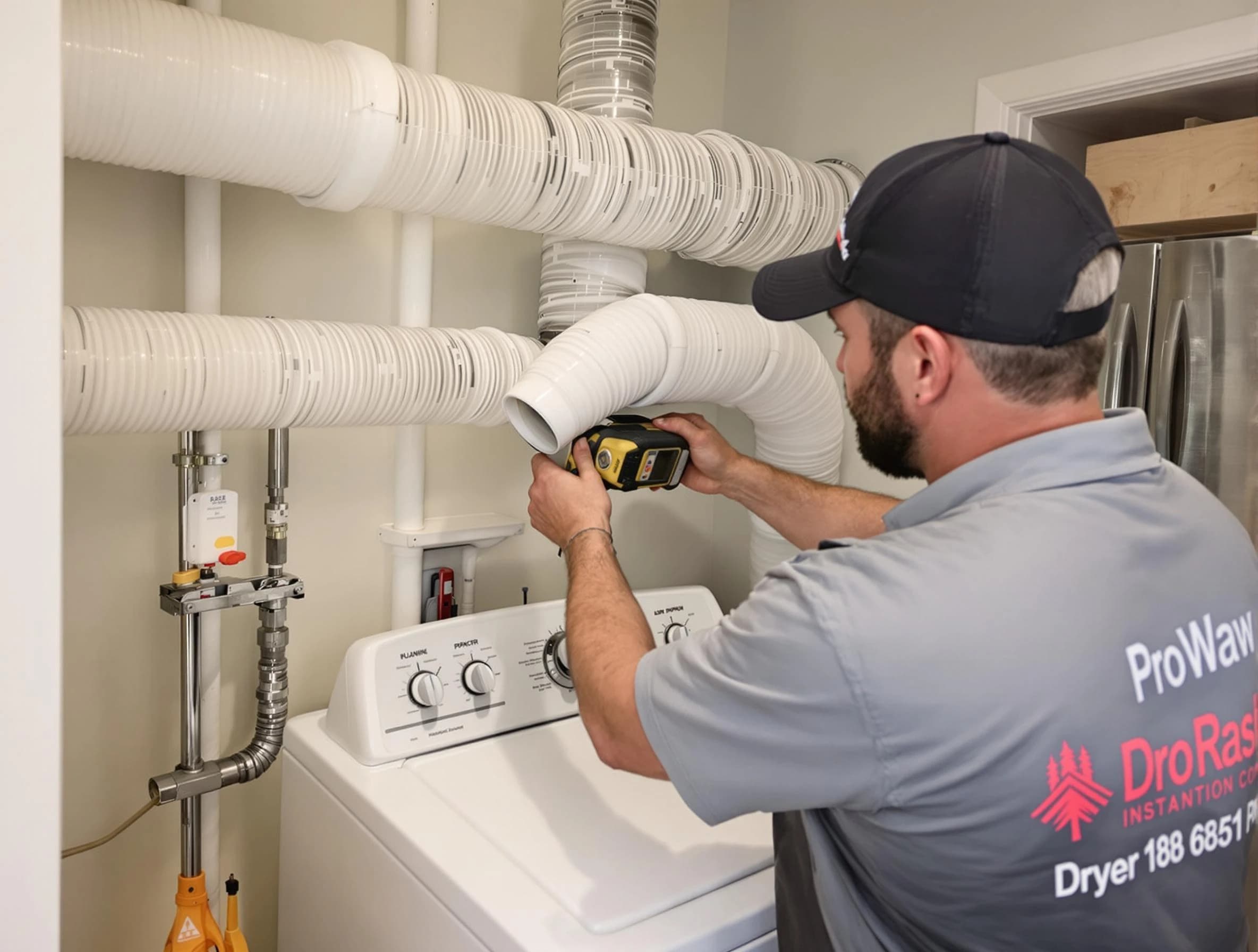 Professional dryer vent hose installation by Peters Dryer Vent Cleaning in Peters