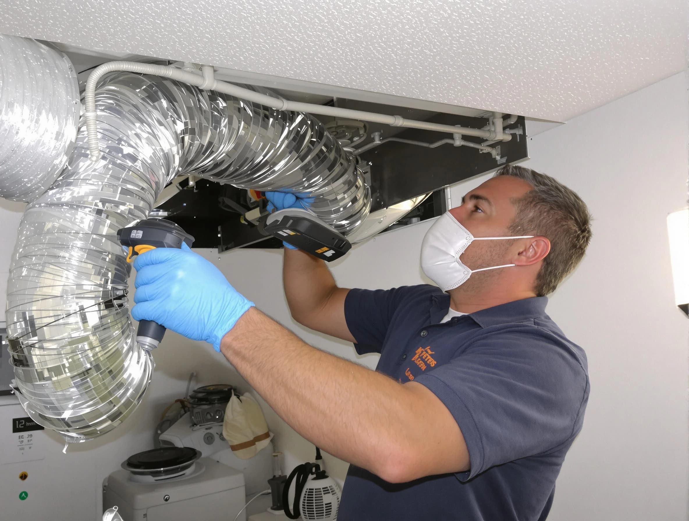 Peters Dryer Vent Cleaning professional performing thorough residential dryer vent cleaning in Peters