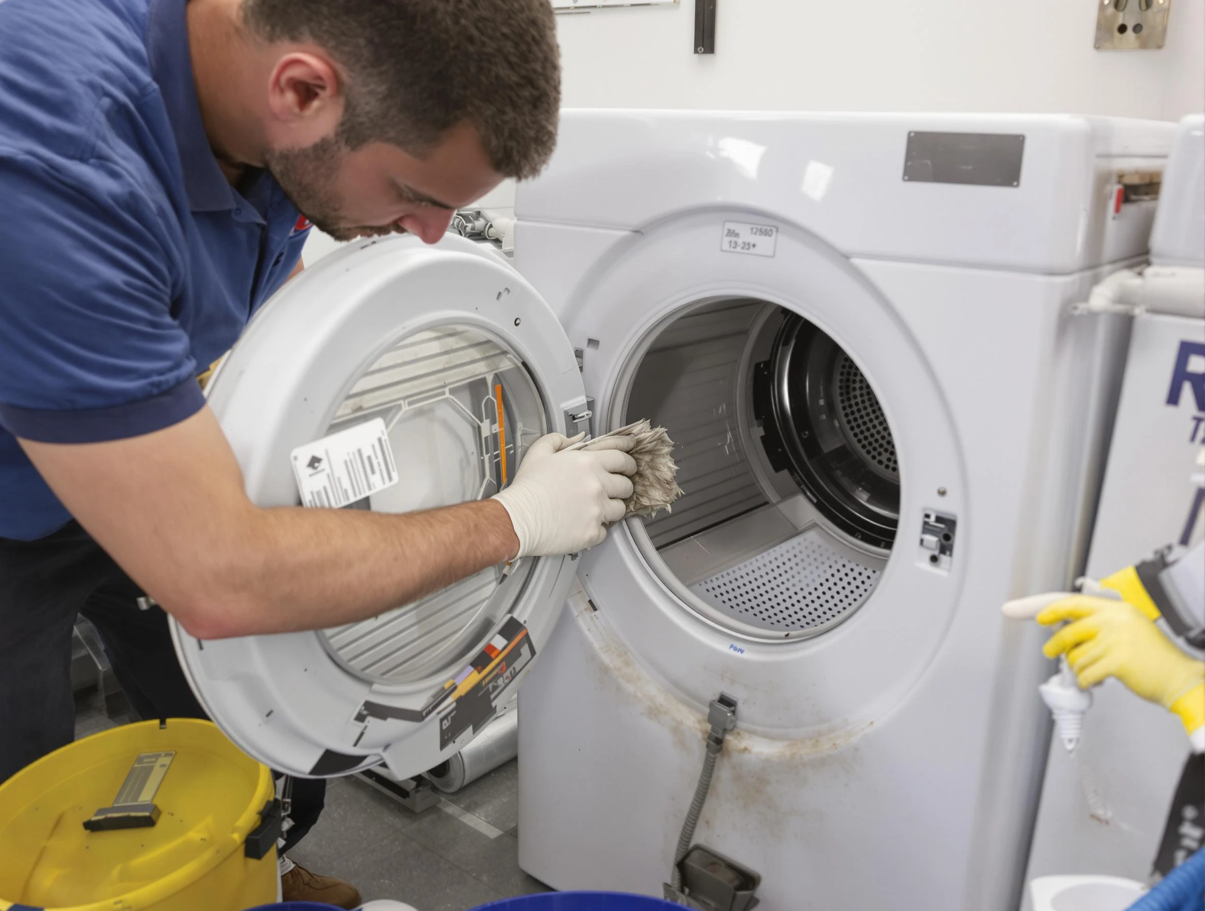 Peters Dryer Vent Cleaning specialist performing detailed lint trap cleaning service in Peters